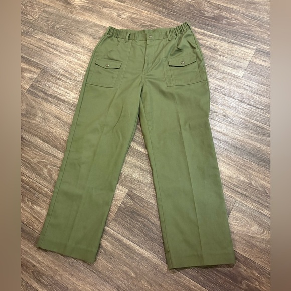 Vintage Boy Scout Pants Mens Green BSA Uniform Cargo Union Made in USA - Picture 11 of 11